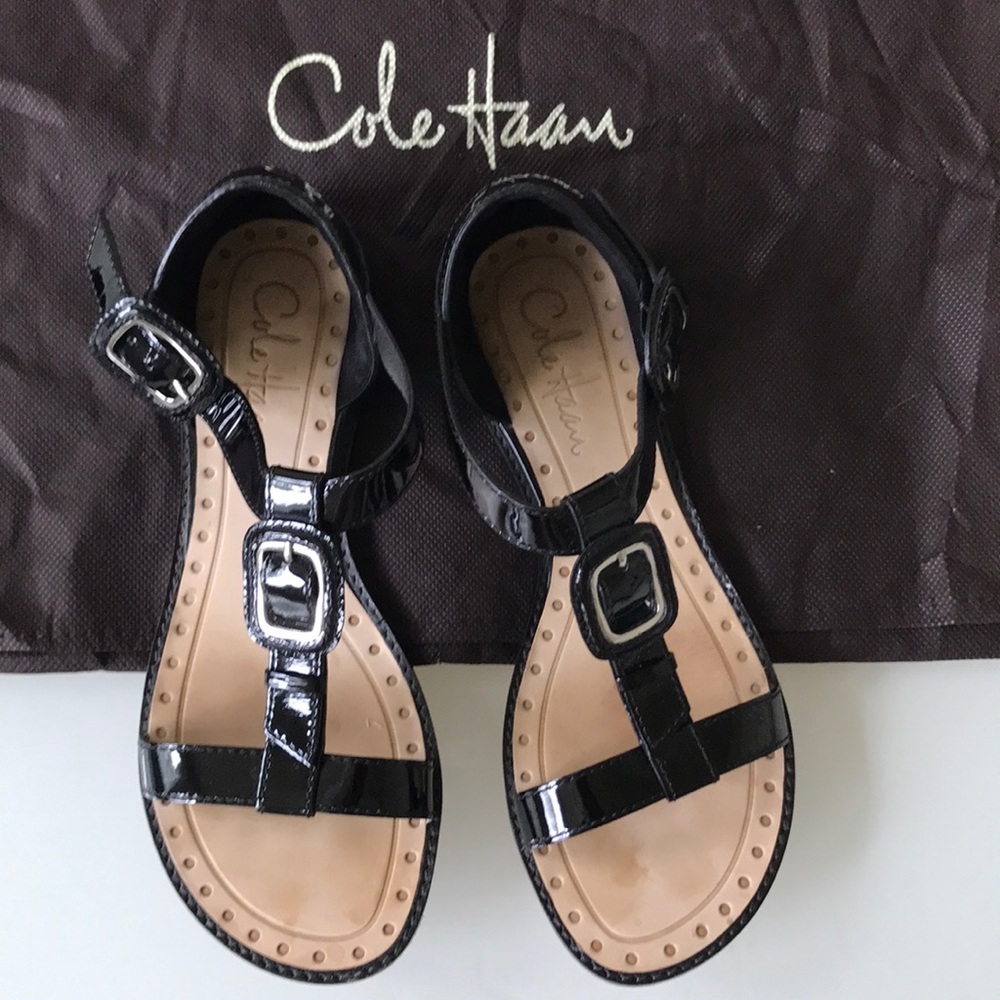 Cole Haan  Strappy Black Patent sandals